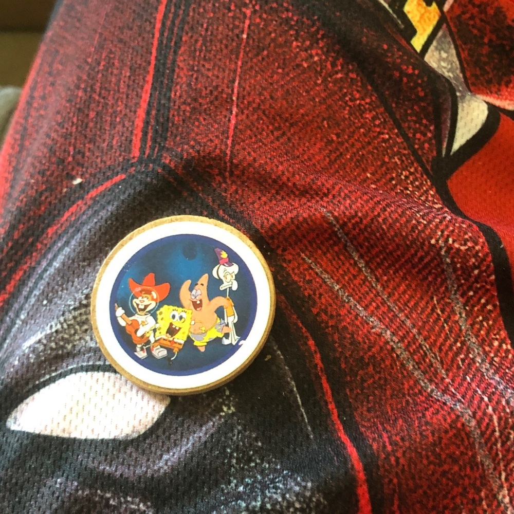 SpongeBob SquarePants Character Pin - Red Background